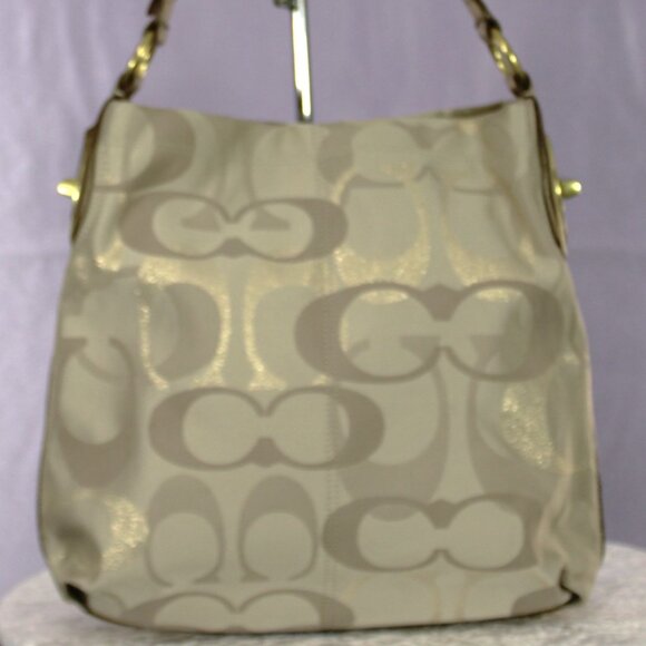 Coach Signature Metallic Jacquard Shoulder Bag F13476 - Picture 1 of 8